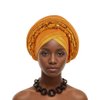 African Autogele Headtie Raw Silk Diamonds Head Wraps Women Turban Cap Nigeria Wedding Geles Party Headpiece Turbante Mujer (Gold)
