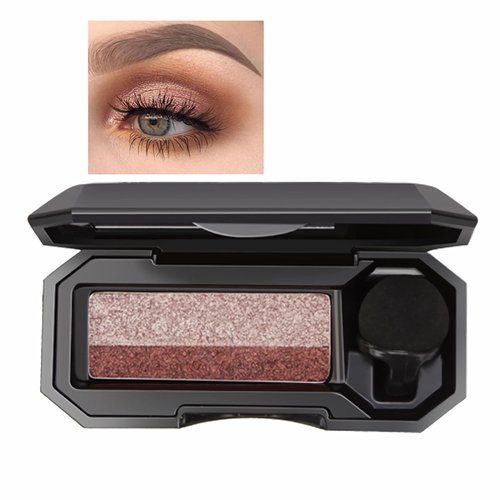Deepmind Dual Color Eyeshadow, New Portable Two Tone Eyeshadow, Waterproof Eyeshadow Highly Pigmented Powder Eyeshadow, Natural Two Color Eye Shadow Palette Long Lasting Glitter Eye Makeup (#1)