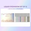 BestLand 12 Colors Liquid Glitter Eyeshadow Set, Multi-dimensional Metallic Glitter Shimmer Smokey Eye Looks Waterproof Long Lasting Quick-Drying Sparkling Eye Shadow Makeup Kits (Color A)