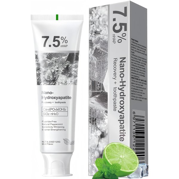 7.5% Hydroxyapatite Toothpaste, 7.5% Hydroxyapatite Toothpaste for Advanced Enamel Protection, Appropriate for Sensitive Teeth, Gentle and Effective Formula, Fresh Mint (1)