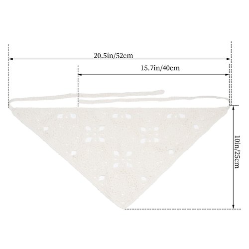 hoyuwak Crochet Bandanas Headbands Head Scarf Hair Scarf for Women Girls Knitted Floral Hair Accessories for Hair Styling Festival Holiday Christmas Decor(White)