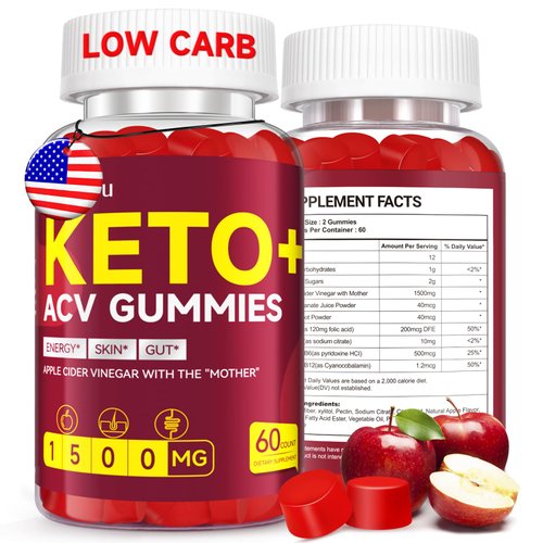 Advanced Keto ACV Gummies – 1500mg Apple Cider Vinegar with Mother – Natural, Organic, Vegan, Gluten-Free ACV Keto Supplement for Metabolism, Detox & Energy Boost – Made in The USA, 2 Pack
