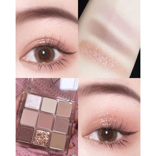 PICKX eyeshadow palette eye shadow palette makeup glitter eyeshadow 9 Colors Glitter Matte Colorful Creamy Texture Natural Waterproof Long Lasting (purple)
