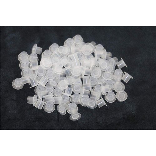 Needlehouse 1000pcs (10 * 8mm) Tattoo Ink Caps Professional Tattoo Ink Cups With Base, Caps Plastic Transparent Pigment Cups Caps Tattoo Supplies (10 * 8mm)