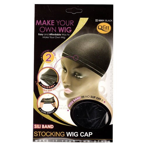 Qfitt Sili Band Stocking Wig Cap #5001 Black