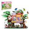XITALAXU Trees House Building Set for Girls,Animals Tree Houses Buildings Toys Forest Friends Flowers Blocks,with Swing,Wooden Base,Christmas Birthday Gifts for Age 6 8 10 12+ Kids(840PCS)