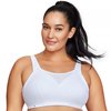 Full Figure Plus Size Custom Control Sports Bra Wirefree #1166 White