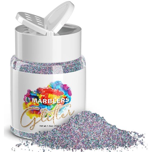 MARBLERS Holographic Glitter [Holo Fairy Powder] 1.5oz (42g) | Fine | Non-Toxic, Vegan, Cruelty-Free | Face, Body, Eyeshadow, Hair, Festival, Party Makeup | Nail Art, Polish | Resin, Tumbler, Candle