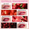 IONSGAKO 4 Colors Lip Tint Stain Set Tinta Para Labios Water Tint Lip Stain Long Lasting Waterproof Non-sticky Lightweight Matte Finish Smudge-proof Lip Makeup(Apple/Strawberry/Watermelon/Cherry)