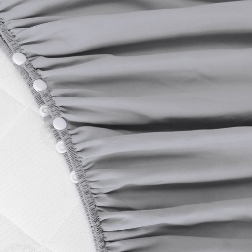 Crib Bed Skirt Grey 4 Sides Pleated Dust Ruffle Bed Skirt, Adjustable Nursery Crib Bedding for Baby Girls or Baby Boys, Fit All Standard Crib Toddler Bed Skirts Machine Wash
