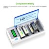EBL Smart Battery Charger for C D AA AAA 9V Ni-MH Ni-CD Rechargeable Batteries with Discharge Function & LCD Display