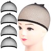 Fandamei Wig Cap, 4PCS Black Mesh Wig Cap Net, Closed End Hair Mesh Net Wig Caps, Liner Weaving Caps for Women, Men, Kids