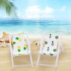 AUEAR, 3 Pcs 1:12 Scale Miniature Foldable Chair Accessory Deck Chair for Decoration (Style A)