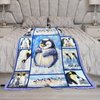Penguin Blanket Penguin Gifts Animal Penguin Decor Pictures Snow Penguin Throw Blanket for Sofa Couch Bed Living Room Soft Warm Cozy for Adults Kids Men Women 40"x50"