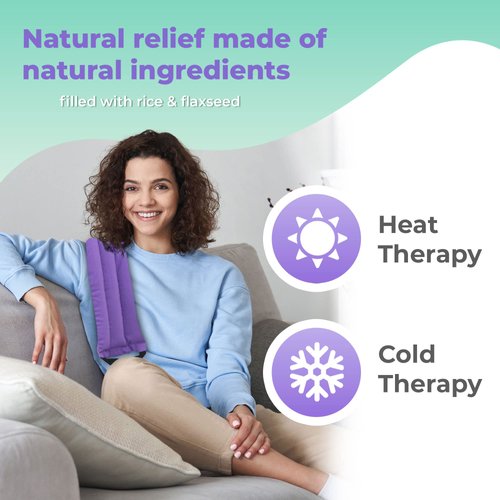 Microwavable Heating Pads for Lower Back, Neck, and Shoulder Pain Relief - Moist Microwave Heating Pad for Muscles and Joints - Microwave Hot Pack Heat Pad for Cramps - 1 Heat Pack Purple