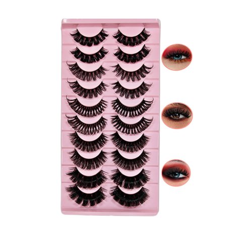 Cat Eye & Russian Mink Lashes| D Curl Fluffy Eyelashes| Fuax Mink D Curl Extension| Russian Wispie Volume Lashes| 5 Styles Mixed D Curl Mink Lash| 10 pack (Doll)