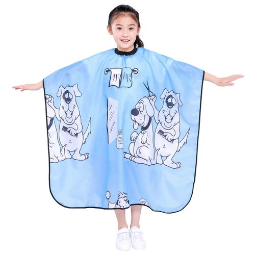 PERFEHAIR Kids Haircut Salon Cape, Hair Cutting Cape for Kid, Barber Child Haircutting Capes 52"X 37" (Blue)