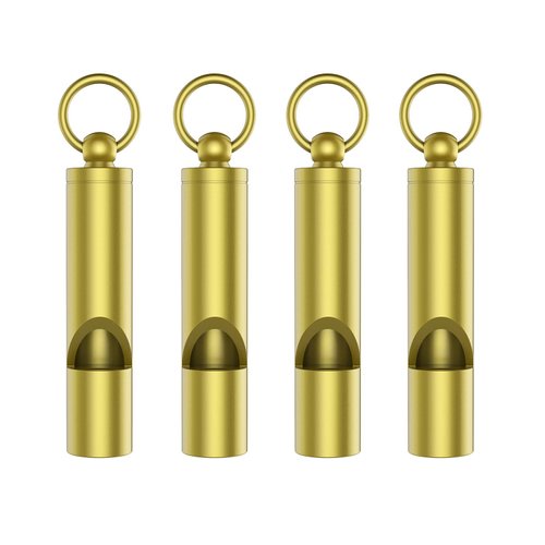 Mini Whistle Premium Emergency Whistle by Outmate-H62 Brass Loud Version EDC Tools 4pcs