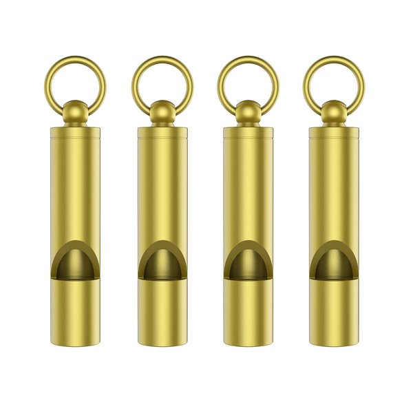 Mini Whistle Premium Emergency Whistle by Outmate-H62 Brass Loud Version EDC Tools 4pcs