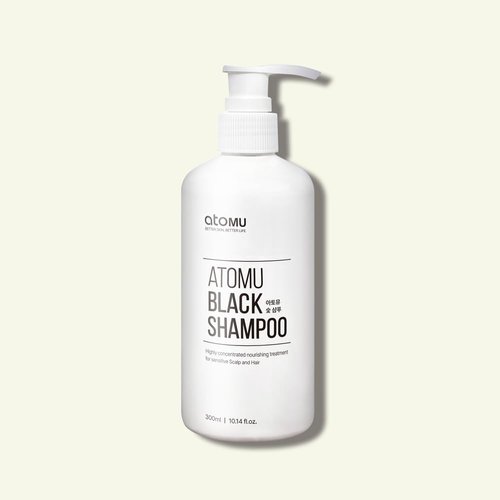 ATOMU Real Charcoal Shampoo Scalp Care Shampoo Calming Scalp Made with Naturally Fermented Ingredients Suitable for Sensitive Scalp Effectively Improves Itchiness No Parabens 10.14 fl oz