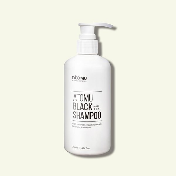 ATOMU Real Charcoal Shampoo Scalp Care Shampoo Calming Scalp Made with Naturally Fermented Ingredients Suitable for Sensitive Scalp Effectively Improves Itchiness No Parabens 10.14 fl oz