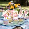 Fairy Party Cupcake Toppers Fairy Birthday Party Decorations 48PCS Fairies Cupcake Picks Fairy Tale Party Cake Decorations for Fairy Garden First Baby Shower Supplies