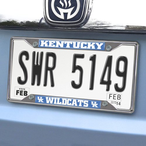 FANMATS 14817 Kentucky Wildcats Chrome Metal License Plate Frame, Team Colors, 6.25in x 12.25in