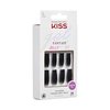KISS Gel Fantasy Press On Nails, Nail glue included, 'Jelly Gelée', Black, Long Size, Square Shape, Includes 28 Nails, 2g glue, 1 Manicure Stick, 1 Mini File