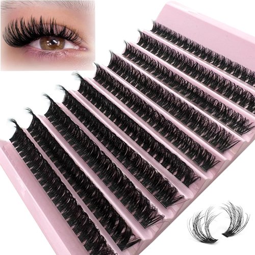 Fluffy Lash Clusters 80D 200 pcs Thick Eyelash Clusters D Curl Cluster Eyelash Extensions 8-16mm DIY Wispy Individual Lashes Extension Mink Eyelashes Clusters by TMIELYBS