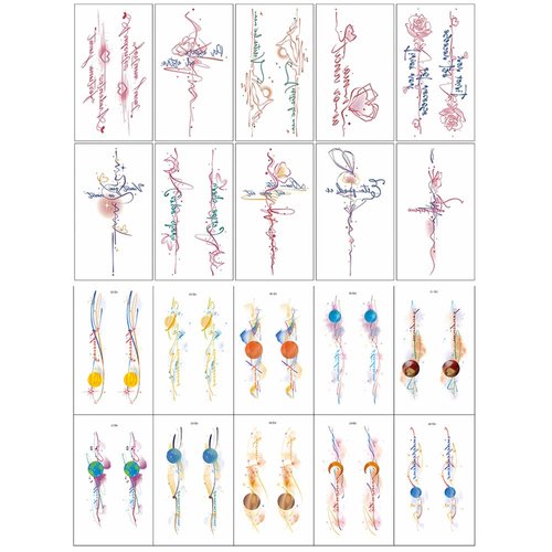 Ouliget Planet Universe Temporary Tattoos Stickers,Latin Blessing Arm Chest Shoulder Tattoos for Girl Lady Women,Waterproof Butterfly Rose Outer Space Tattoo Sticker,20 Sheets