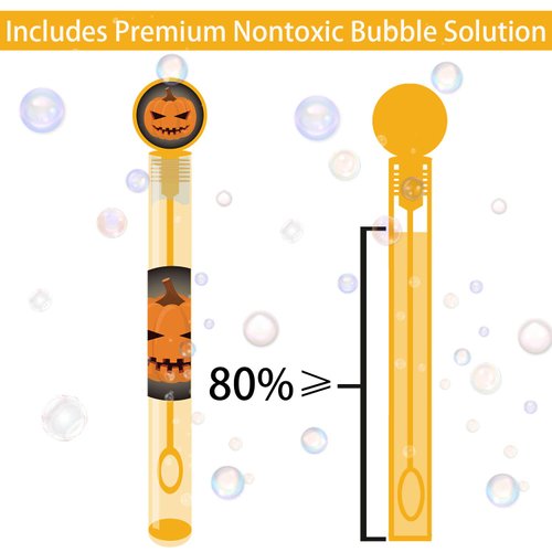 48 PCS Halloween Party Favors Bubble Wands, Halloween Assortment Designs Halloween Toys for Kids, 8 Colors for Halloween Goodie Bag Fillers Halloween Treats Non Candy Bubble Maker Toys