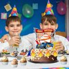 48 Pieces Hot Car Cake Topper Happy Birthday Cupcake Toppers Race Car Cake Decoration Checkered Flag Fire Car Theme Birthday Party Supplies for Boys Girls Game Party Favors