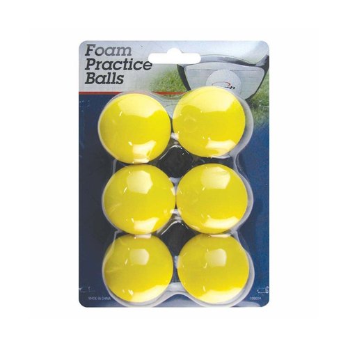 Intech Foam Golf Balls, 6 Count, Soft Yellow Lightweight Restricted Flight High-Density Foam Practice Golf Balls for Backyard or Indoors