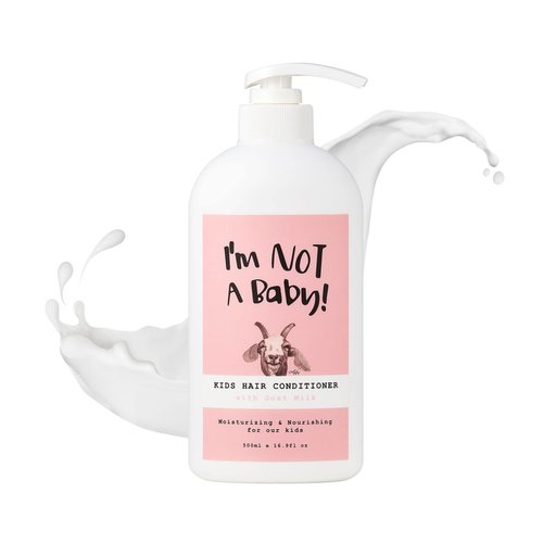 I’m NOT A Baby! Kids Hair Conditioner, Dermatologist Tested, Allergen-Free, Zero Silicon, Goat Milk and Shea Butter, PETA, Cruelty-Free, Gentle for Kids, Kids Hair Conditioner, 16.9 Fl Oz