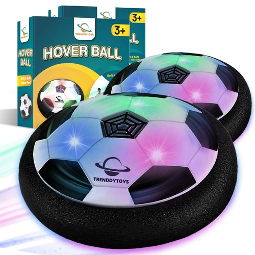 TRENDDYTOYS Hover Soccer Ball, Set of 2 LED Light Foam-Floating Ball-Soccer Player use for Indoor Game-Great Toy Gift for Boys and Girls