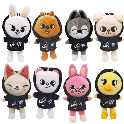 Educatgame Skzoo Plushies Set of 8, 9.8-Inch Stray Kids Plush, Cute K-pop Cartoon Character Plush Toys, Gifts for K-pop Fans,Girls and Women