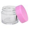 Beauticom High-Graded Quality 7 Grams/7 ML (Quantity: 12 Packs) Thick Wall Clear Plastic LEAK-PROOF Jars Container with PINK Lids for Cosmetic, Lip Balm, Lip Gloss, Creams, Lotions, Liquids