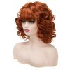Sabosi Short Auburn Curly Wigs for Women Natural Synthetic Wig Ginger Middle Natural Looking Synthetic Heat Resistant Fiber Wig for Daily Party Use