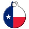 Dog Tag Art Texas Lone Star State Flag Personalized Pet ID Tag for Dogs and Cats, Silent Dog Tag with Customized Identification Information - Small .875" Diameter