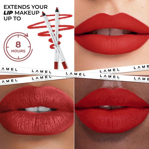 Lamel Gel Lip Liner - Long-lasting formula - Adds Colour & Texture to the Lips - Cruelty-free - Ruby red - N.411