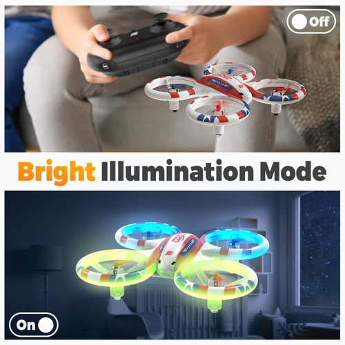 BEZGAR HQ051 Drones for Kids - RC Drone Indoor, LED Remote Control Mini Drone with 3D Flip and 3 Speed Propeller Full Protect Small Drone Quadcopter for Beginners, Easy to fly Gifts for Kids