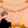 Falling Leaves Birthday Wishes Banner, Glitter Maple Leaves Birthday Banner, Fall Birthday Party Decorations, Pre-strung
