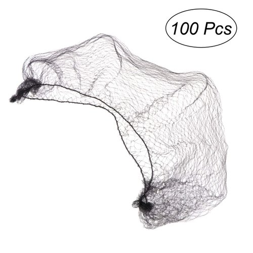 Tinksky 100pcs Hair Nets Invisible Elastic Edge Mesh Dress-up Accessories (Black)