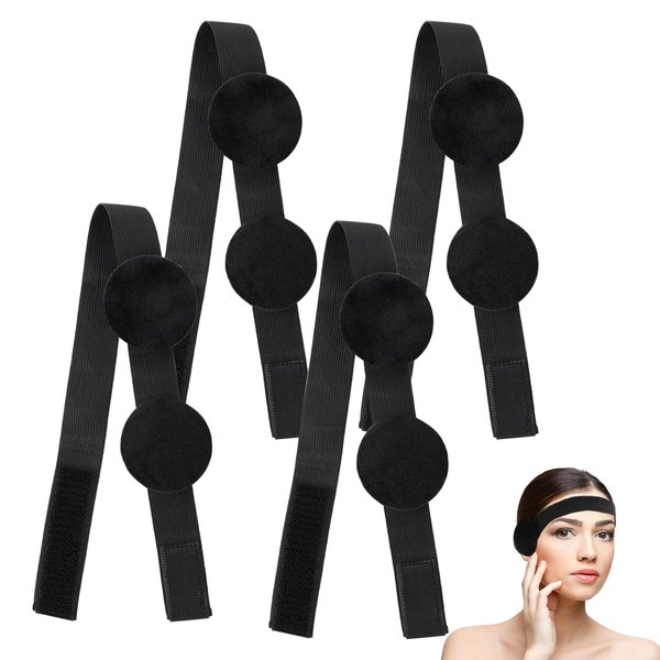 JJUNW 4 Pcs Black Elastic Bands for Wig, Keeping Wig in Place with Ear Covers Lace Band Grip Lace Band Melting Band for Lace Front for Women Hair