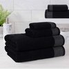 BELIZZI HOME 100% Cotton Ultra Soft 6 Pack Towel Set, Contains 2 Bath Towels 28x55 inchs, 2 Hand Towels 16x24 inchs & 2 Washcloths 12x12 inchs, Compact Lightweight & Highly Absorbant - Black