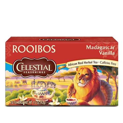 Celestial Seasonings Herbal Tea, Rooibos Madagascar Vanilla, 20 Count (Pack of 6)