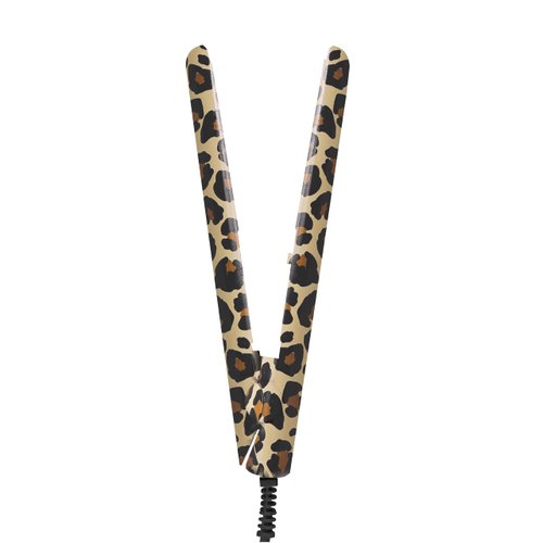 Hollywood Xpressions Mini Flat Iron Hair Straightener for Woman, Small Hair Straighter, 60 Second Quick Heat Up, Ceramic Heated Plates, Perfect for Bangs & Short Hair, Great for Travel (Leopard Print)