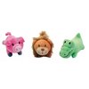 Small Dog and Puppies Pals 5" Gator Pig Lion or Set of 3 Plush Toys with Squeaker (Green Gator)