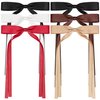 Hair Bows Clips for Women - Hair Ribbon Clips with Long Tail, Satin Tassel Bowknot Barrettes Hairbows Hair Accessories for Women Girls (Black White Red Khaki Brown)