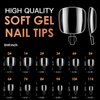 Clear Soft Gel ToeNail Tips, Melous 600PCS Full Cover Nail Tips Gel x Nail Tips Clear False Fake Nails